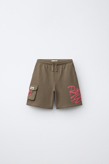 برمودا غرافيتي بجيب - بني by Zara - Image 0