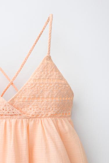 FLOWING TOP WITH CROCHET - Light orange by Zara - Image 2