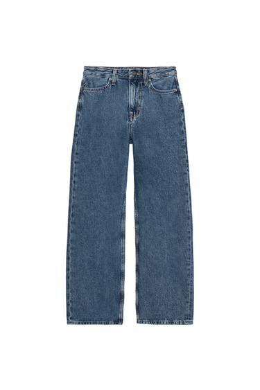 JEANS ZW COLLECTION STRAIGHT FIT TIRO ALTO - Azul medio de Zara