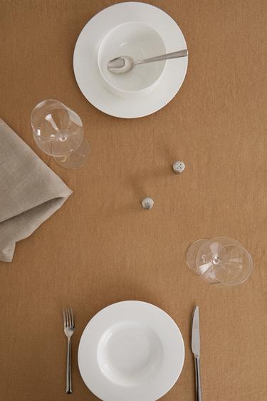 THICK LINEN TABLECLOTH - Ochre by Zara - Image 3