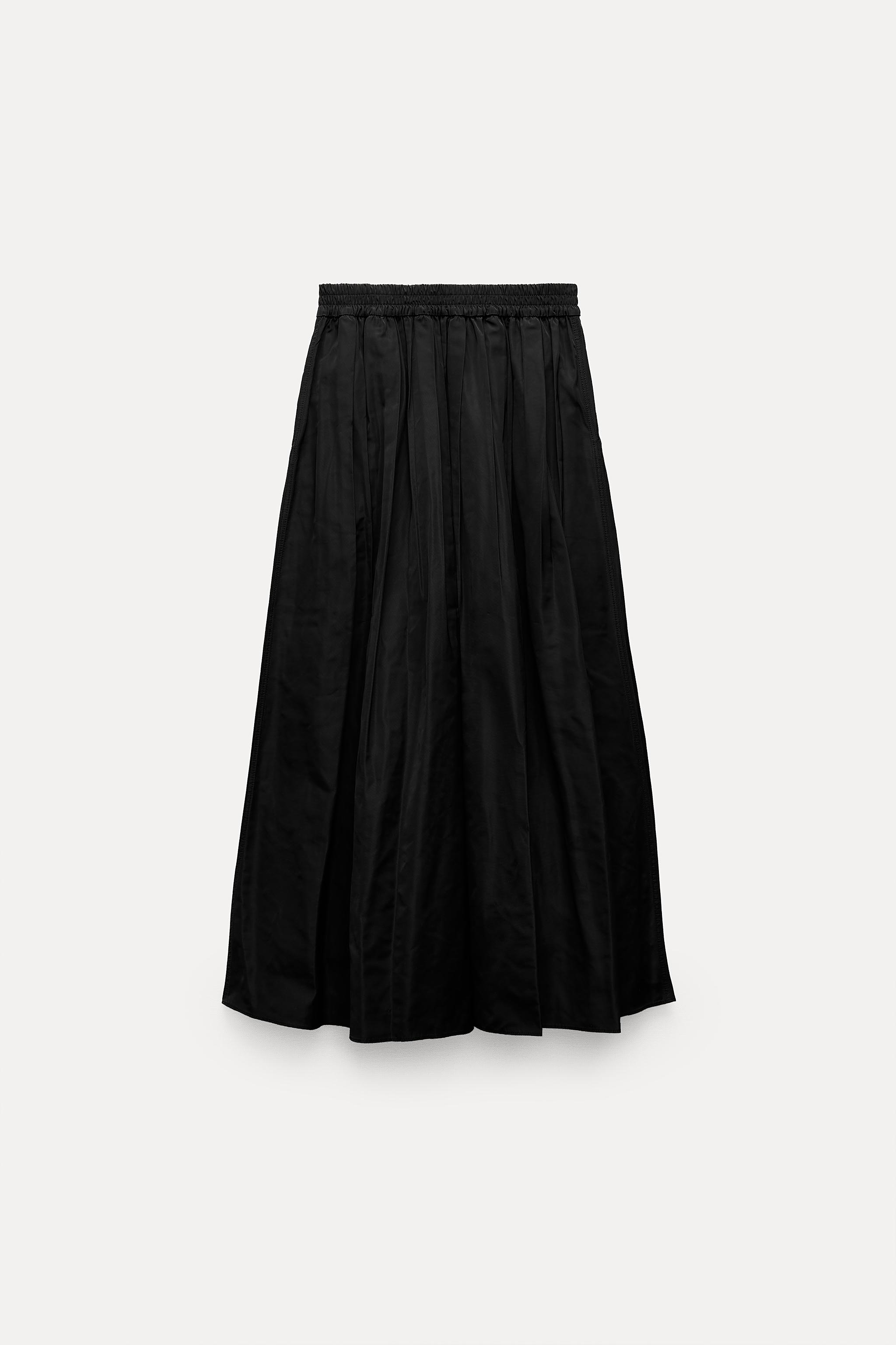 ZW COLLECTION パフ ミディスカート - ブラック | ZARA Japan / 日本