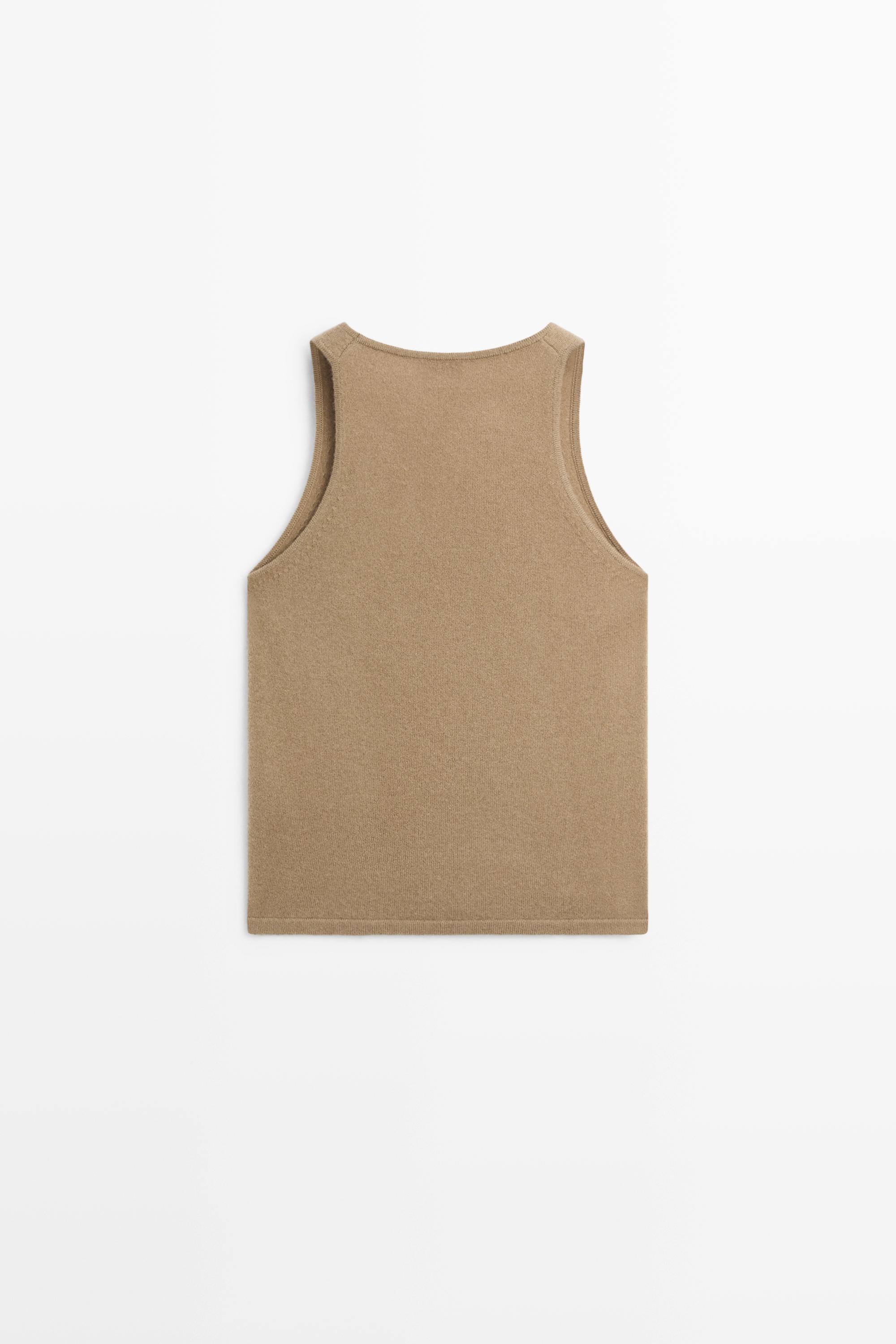 Wool blend knit round neck top