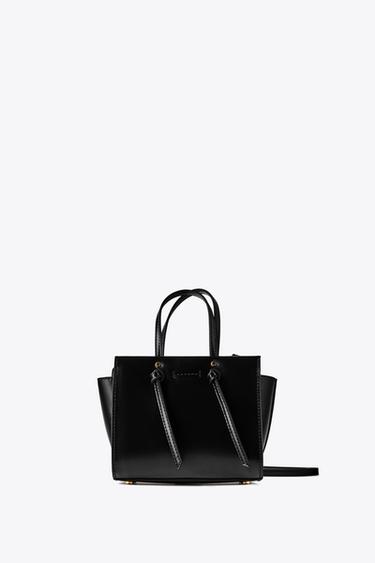 KNOTTED MINI CITY BAG - Black by Zara