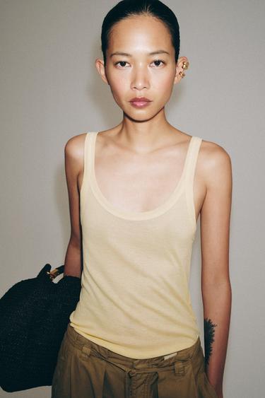 FLOWING VEST TOP - Yellow by Zara