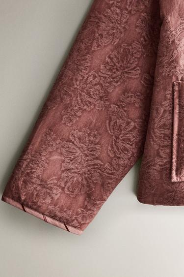 VESTE JACQUARD FLEURS - Rose de Zara - Image 2