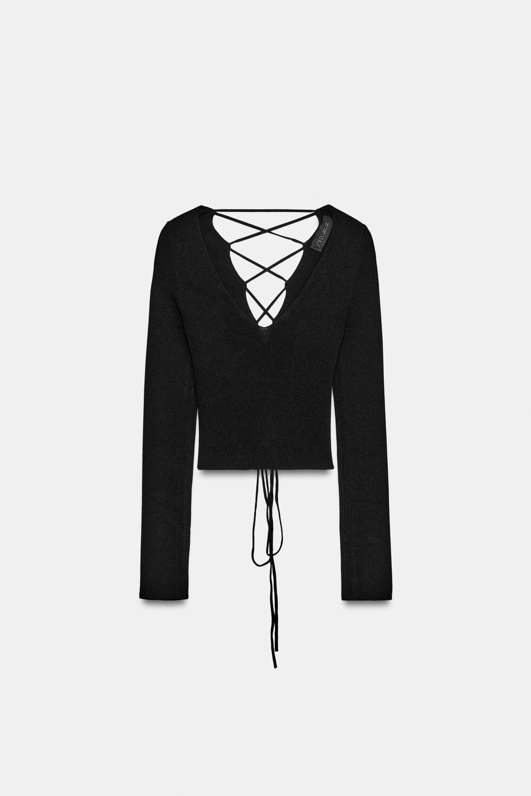 Женские свитеры Zara KNIT CROSSED BACK TOP — фото 5
