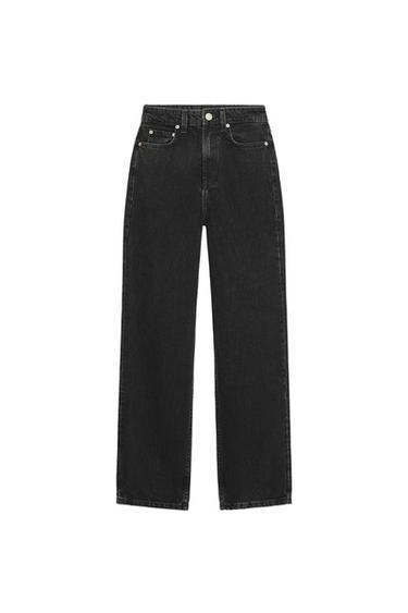 Zara TRF MOM FIT HI-RISE JEANS - Black