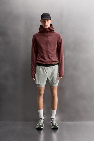 2-IN-1 RUNNING SHORTS - Pearl grey by Zara