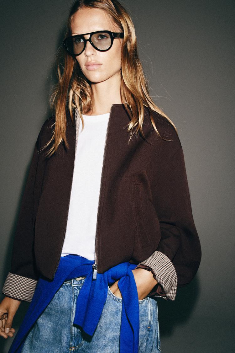 Chaqueta bomber con dobladillo fruncido 5
