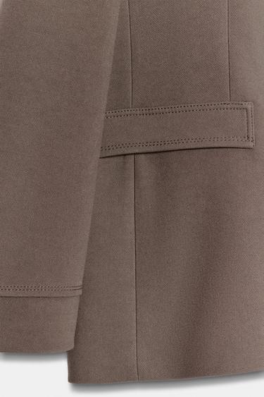 DOUBLE-BREASTED BLAZER WITH SHOULDER PADS - camel by Zara - Image 7