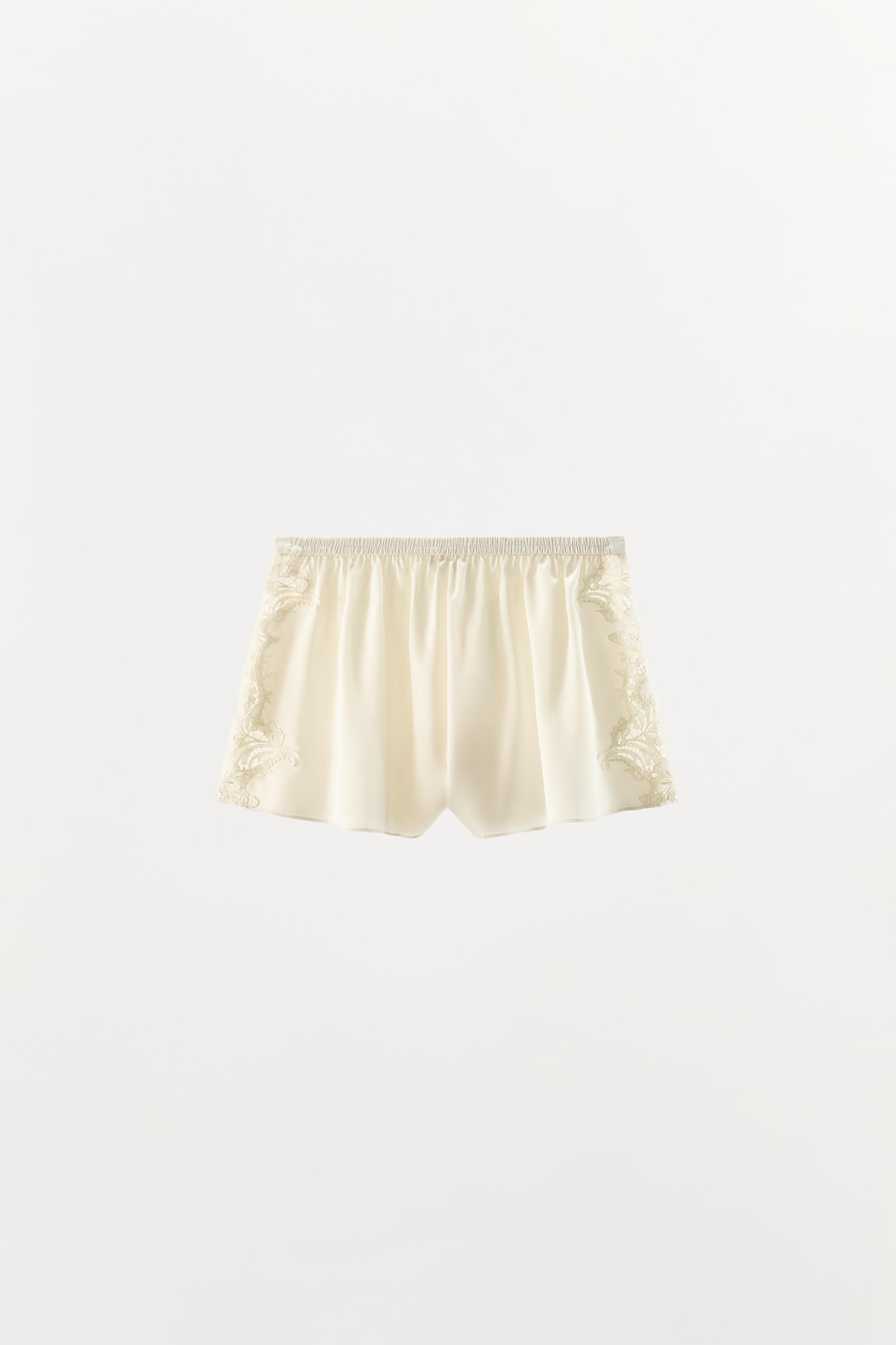 SATIN LACE SHORTS