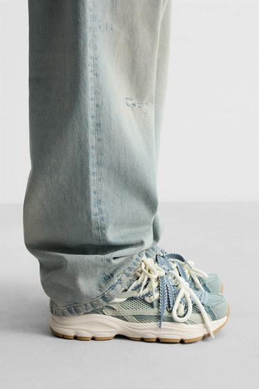 Zara MULTI-LACE SNEAKERS - Blue - Image 0