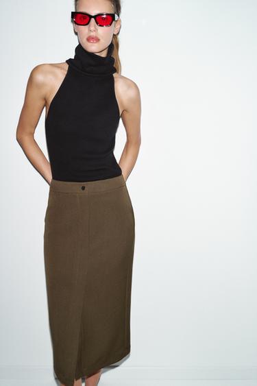 TOP SANS MANCHES À COL MONTANT - Noir de Zara - Image 1