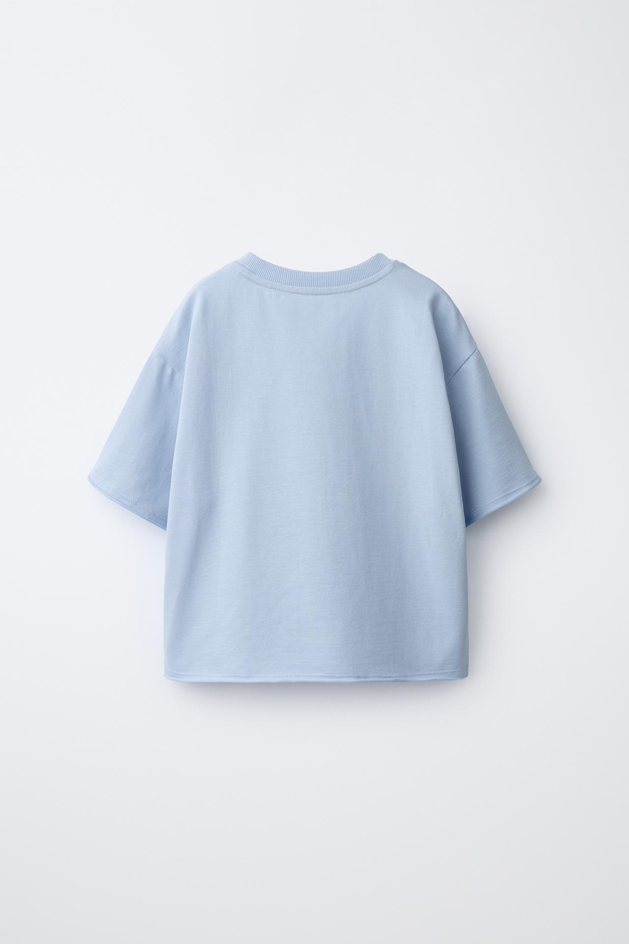 VARSITY PRINT T-SHIRT — Sky blue