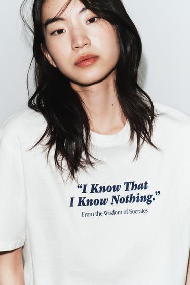 SHORT SLEEVE SLOGAN T-SHIRT - White by Zara - Image 2