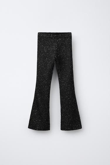 PANTALON ÉVASÉ À PAILLETTES - Noir de Zara - Image 0