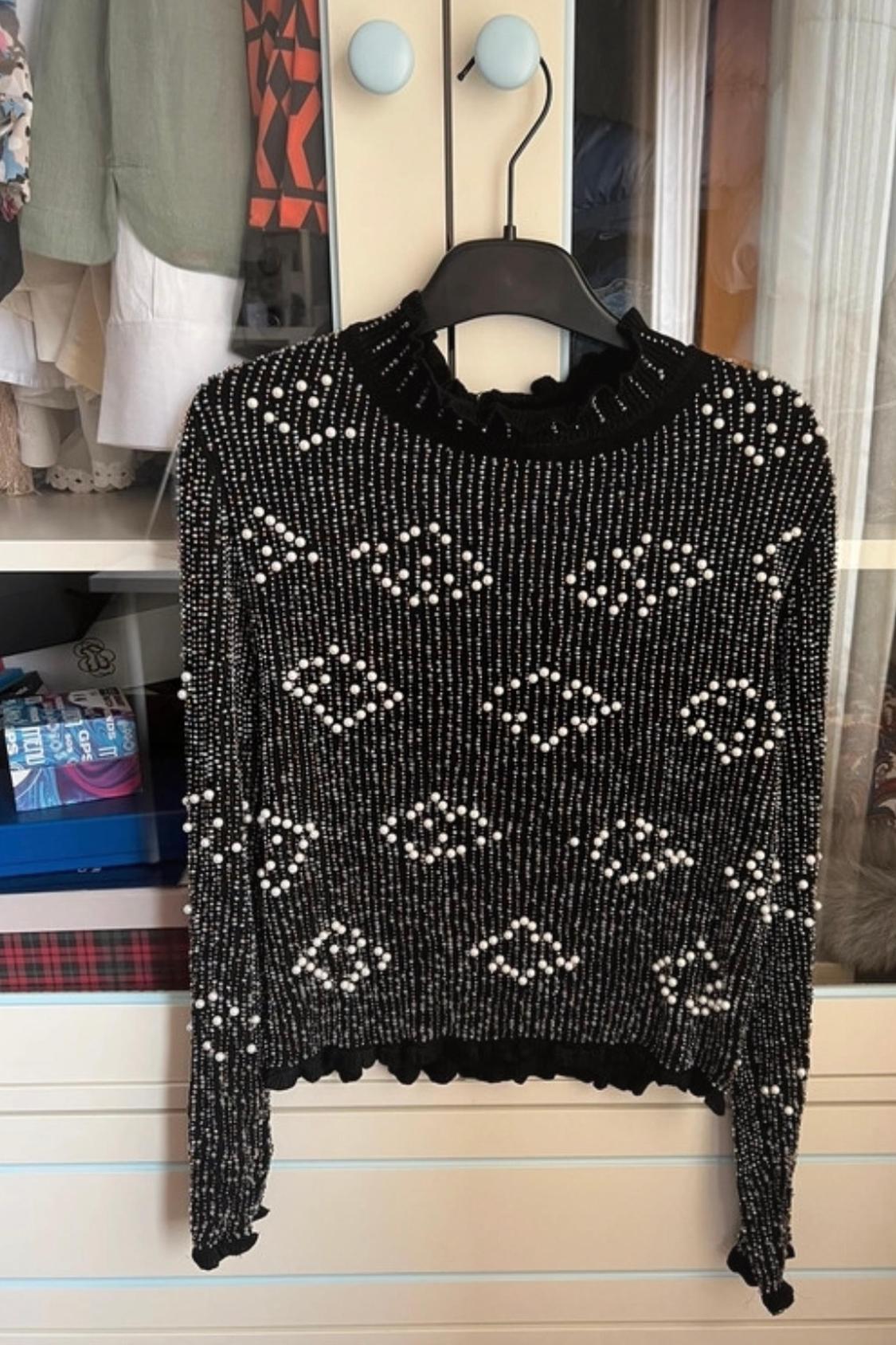 BEADED KNIT SWEATER - Image 2