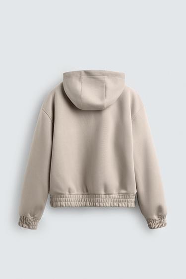 SWEAT EFFET NÉOPRÈNE À CAPUCHE ET FERMETURE ÉCLAIR - Pierre de Zara - Image 8