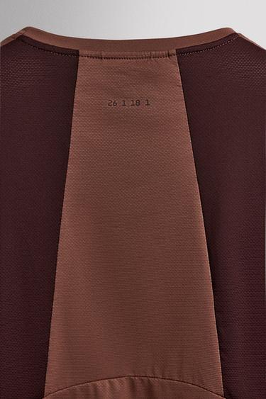 COLOUR BLOCK TRAINING T-SHIRT - Burgundy by Zara - Image 8