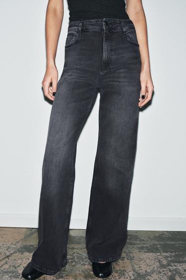 ZW COLLECTION WIDE-LEG HIGH-WAIST JEANS - Grey by Zara
