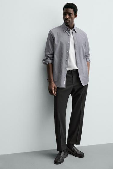 PANTALON REGULAR FIT EN LAINE SANS REPASSAGE - Noir de Zara - Image 4