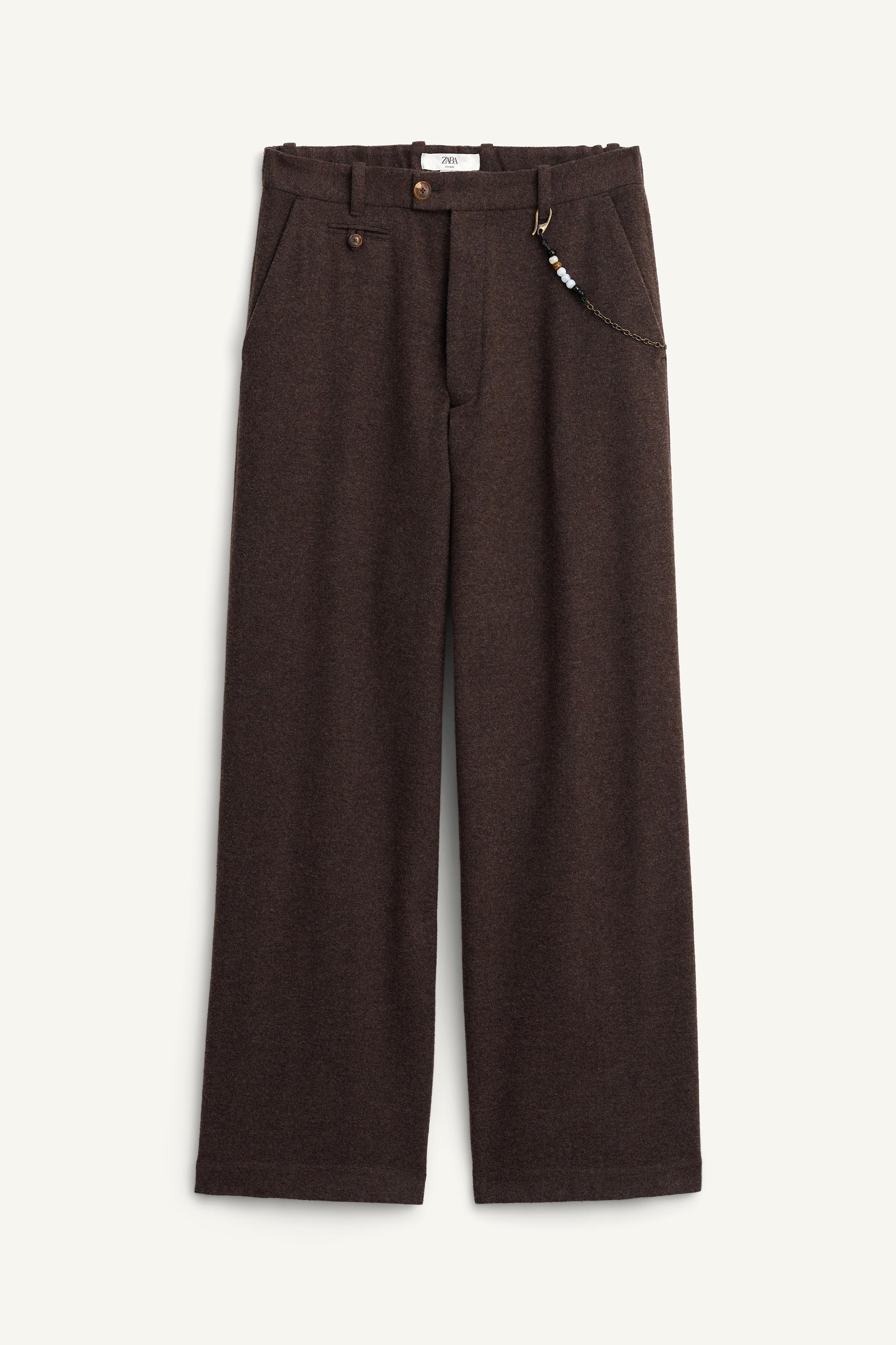 LIMITED EDITION CHAIN WOOL WIDE FIT PANTS
