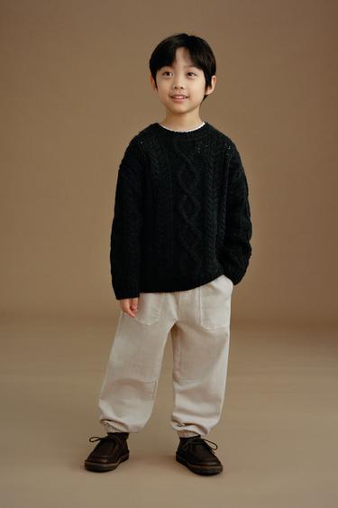 Zara TWILL CARGO JOGGER PANTS - Pearl gray