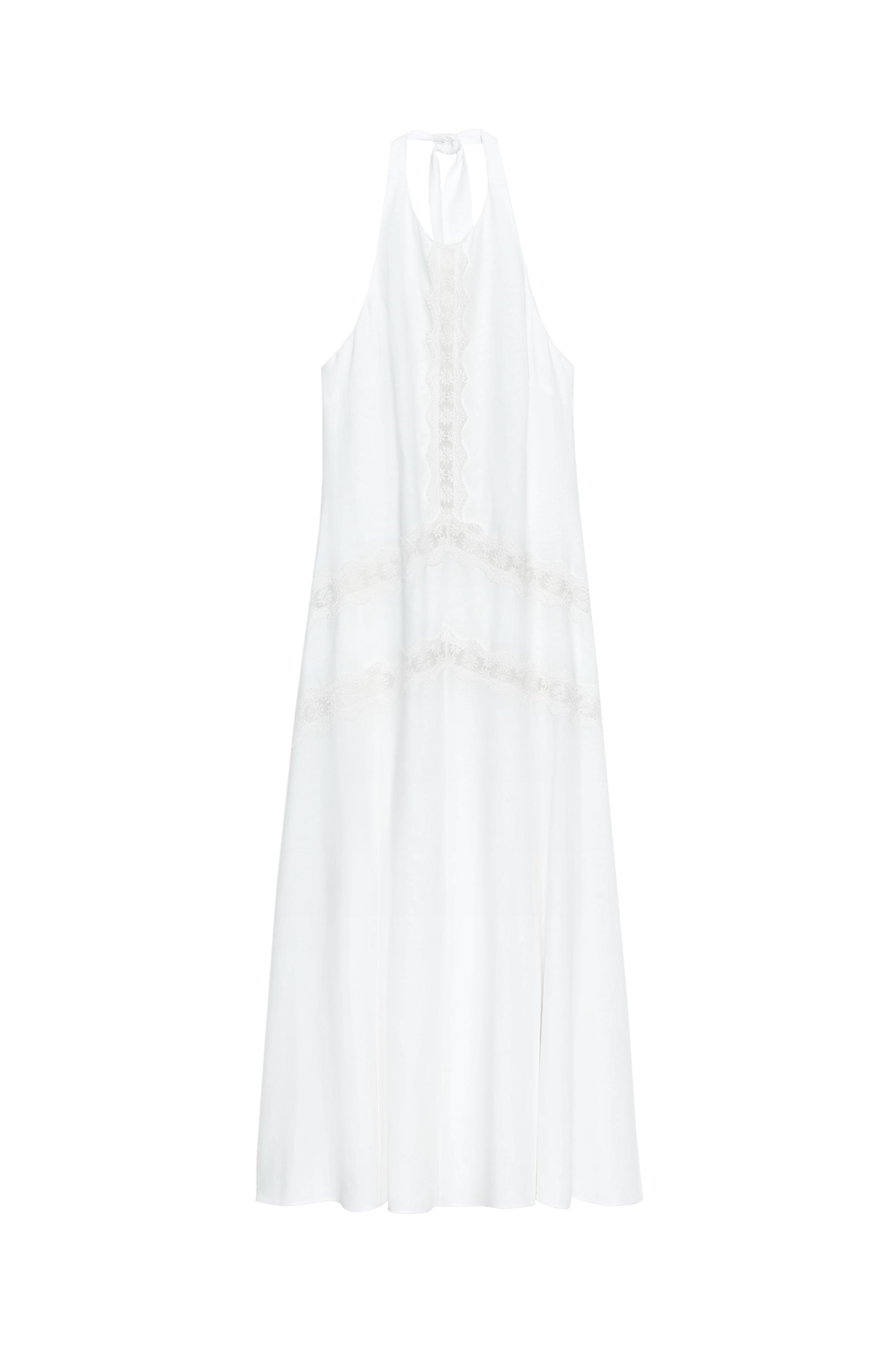 COMBINATION LINEN MIDI DRESS - White | ZARA United States COMBINATION LINEN MIDI DRESS - White | ZARA United States