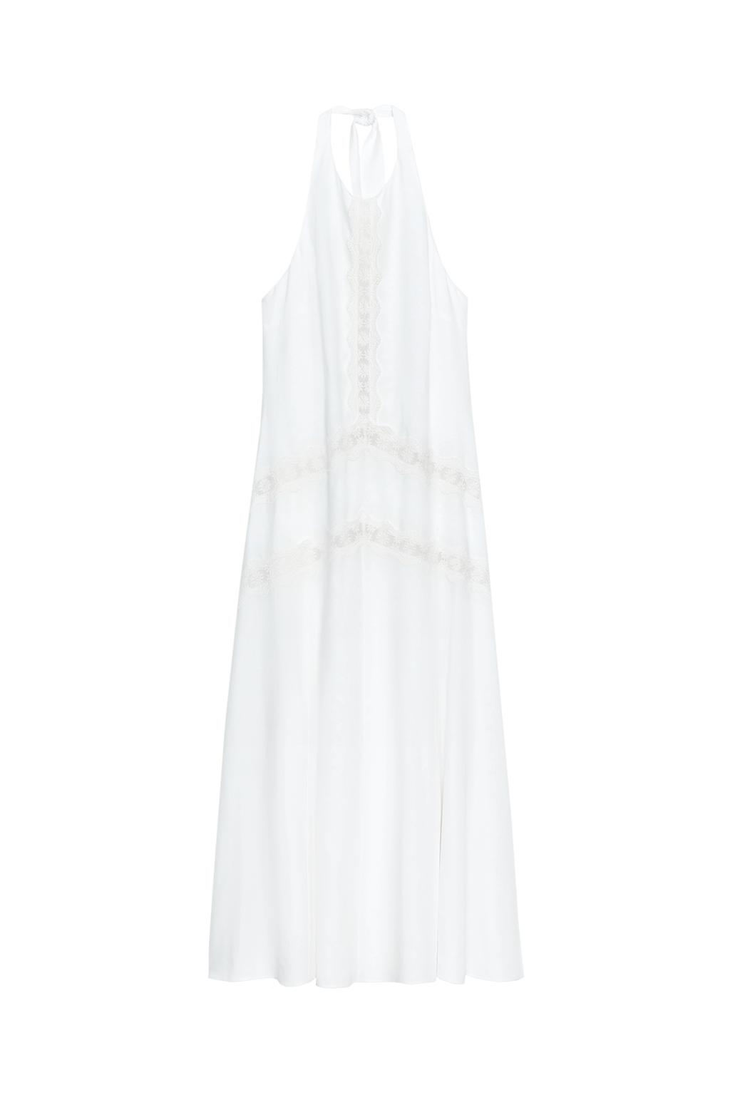 COMBINATION LINEN MIDI DRESS - image 3