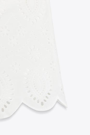 BERMUDA BRODERIES AJOURÉES - Blanc cassé de Zara - Image 6