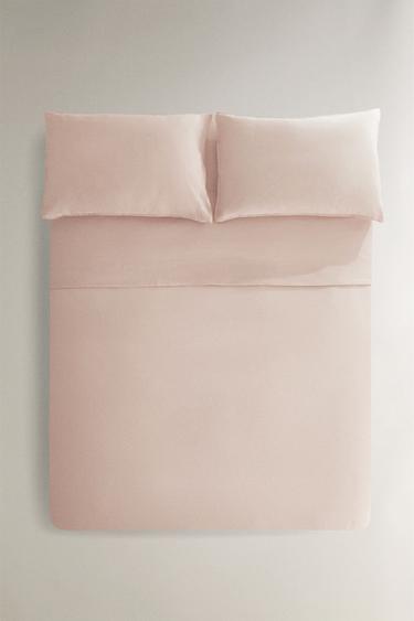 HOUSSE DE COUETTE LIN LAVÉ (140 GXM²) - Rose pâle de Zara
