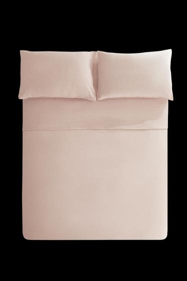 WASHED LINEN DUVET COVER (140 GXM²) - Pale pink by Zara - Image 0