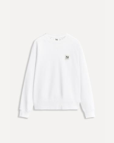 Zara 50TH ANNIVERSARY PATCH CREW NECK SWEATSHIRT - White