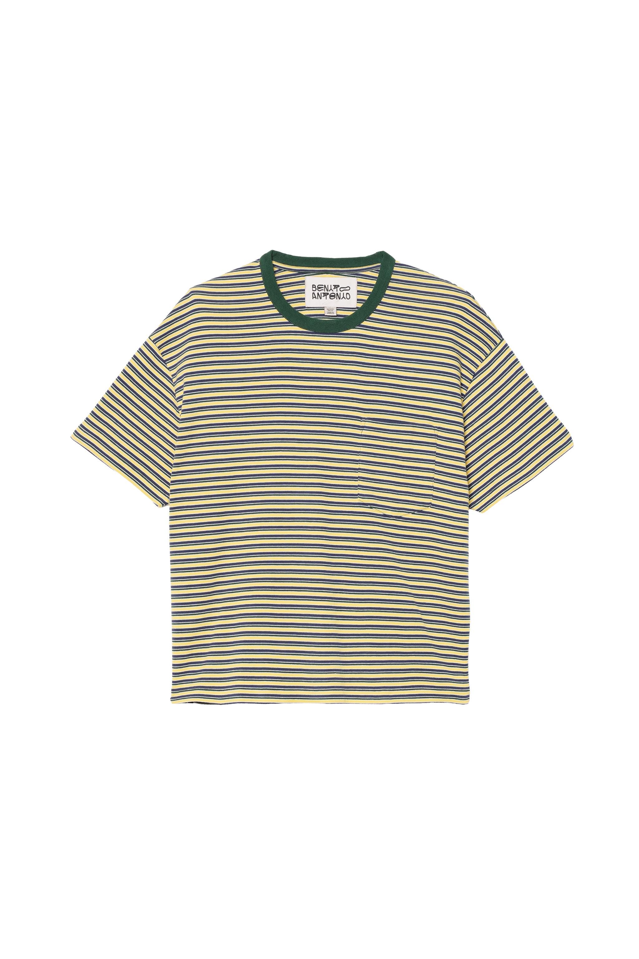 CROPPED STRIPED T-SHIRT — Greenish
