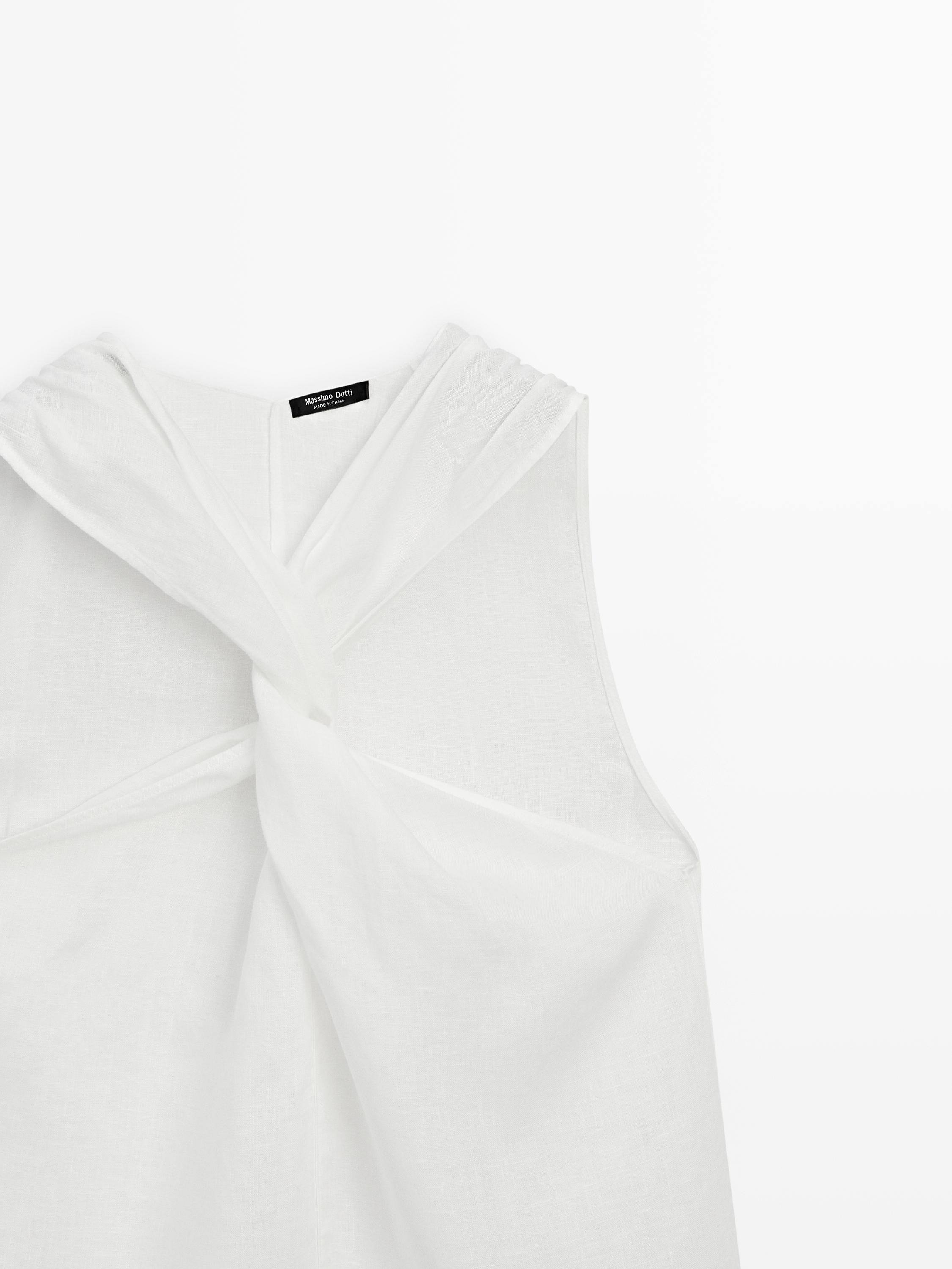 Top cache-cœur 100 % lin