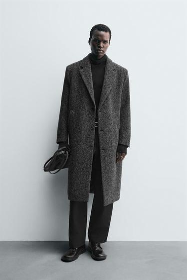 СТРУКТУРНЕ ПАЛЬТО З ВОВНОЮ - Чорний Zara