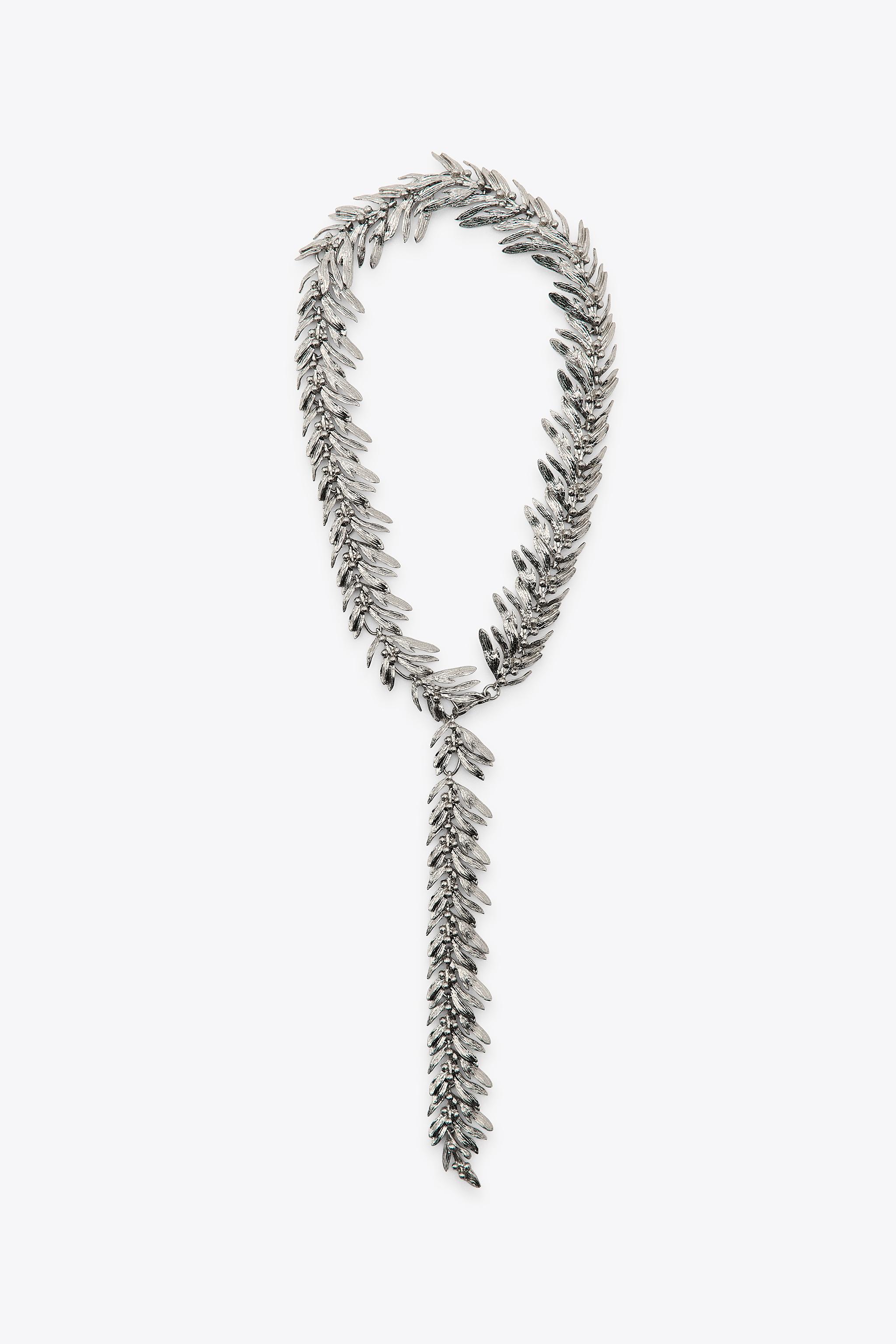 COLLIER MÉTALLIQUE FEUILLES