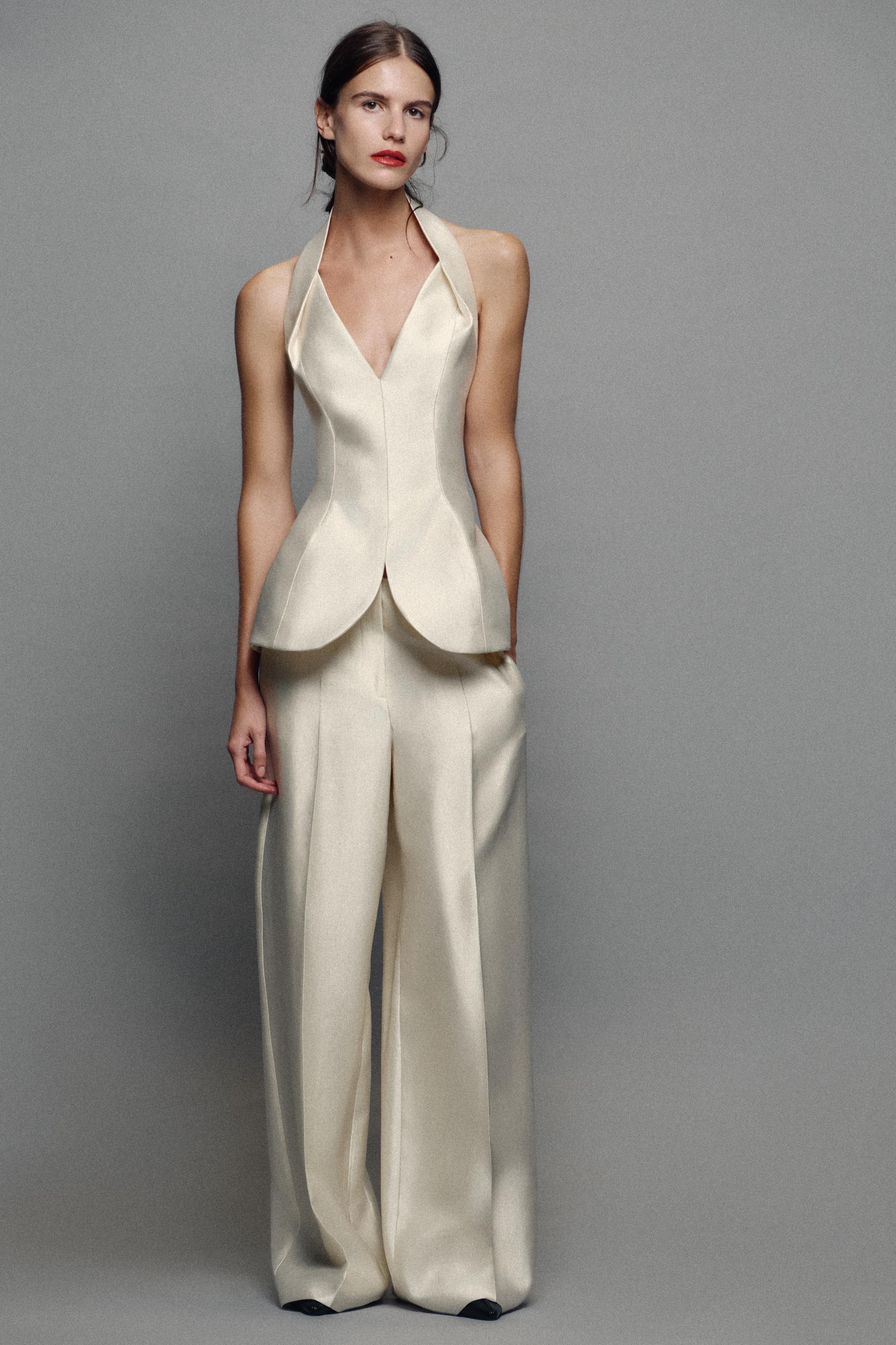 Satin Straight Pants by Zara