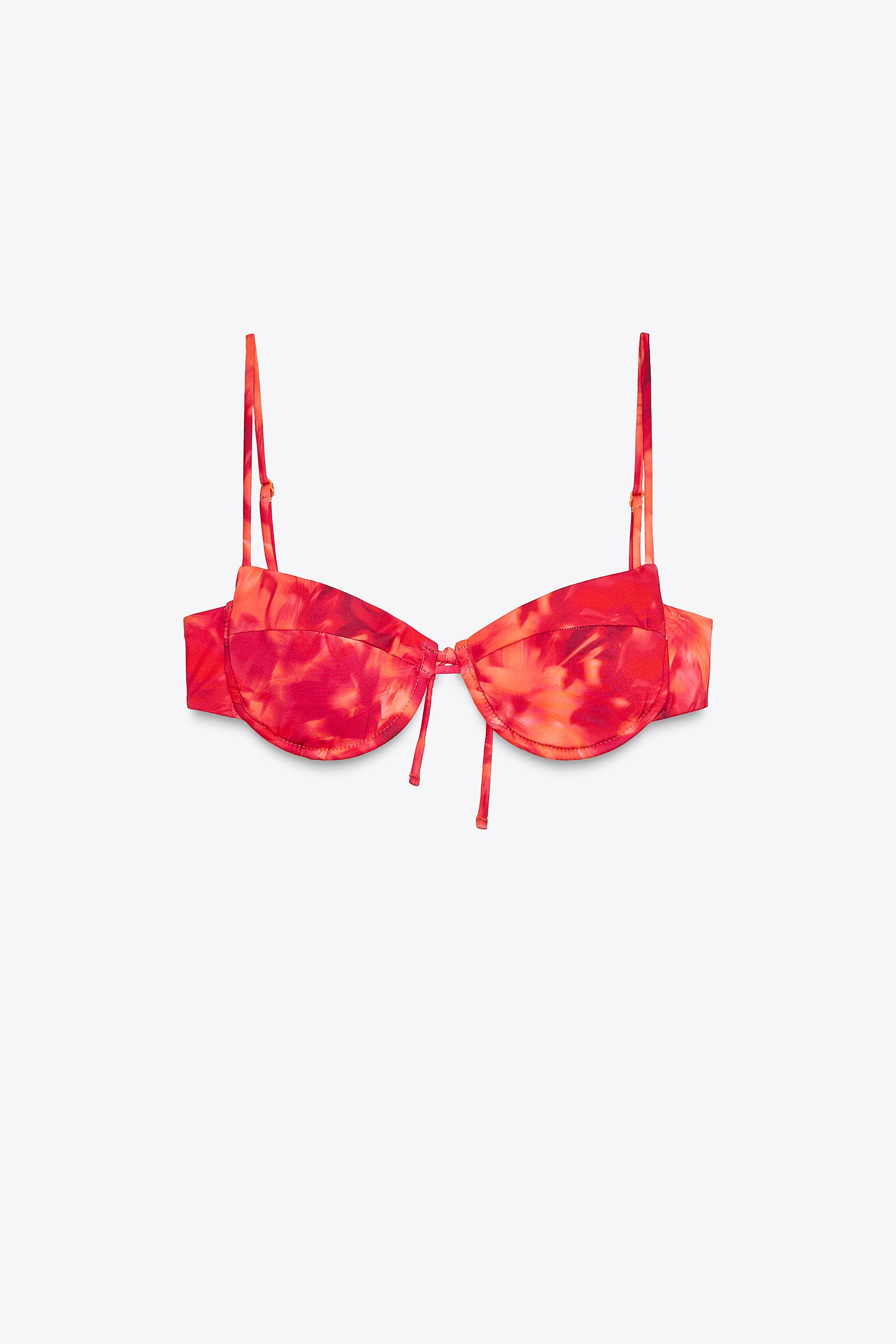 ZARA トマト柄アンダーワイヤービキニトップ 2910/068 ZARA トマト柄アンダーワイヤービキニトップ 2910/068 (ZARA
