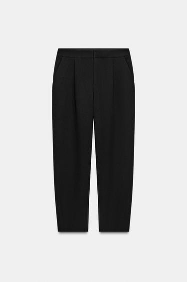PLEATED CARROT TROUSERS - Black by Zara - Image 5