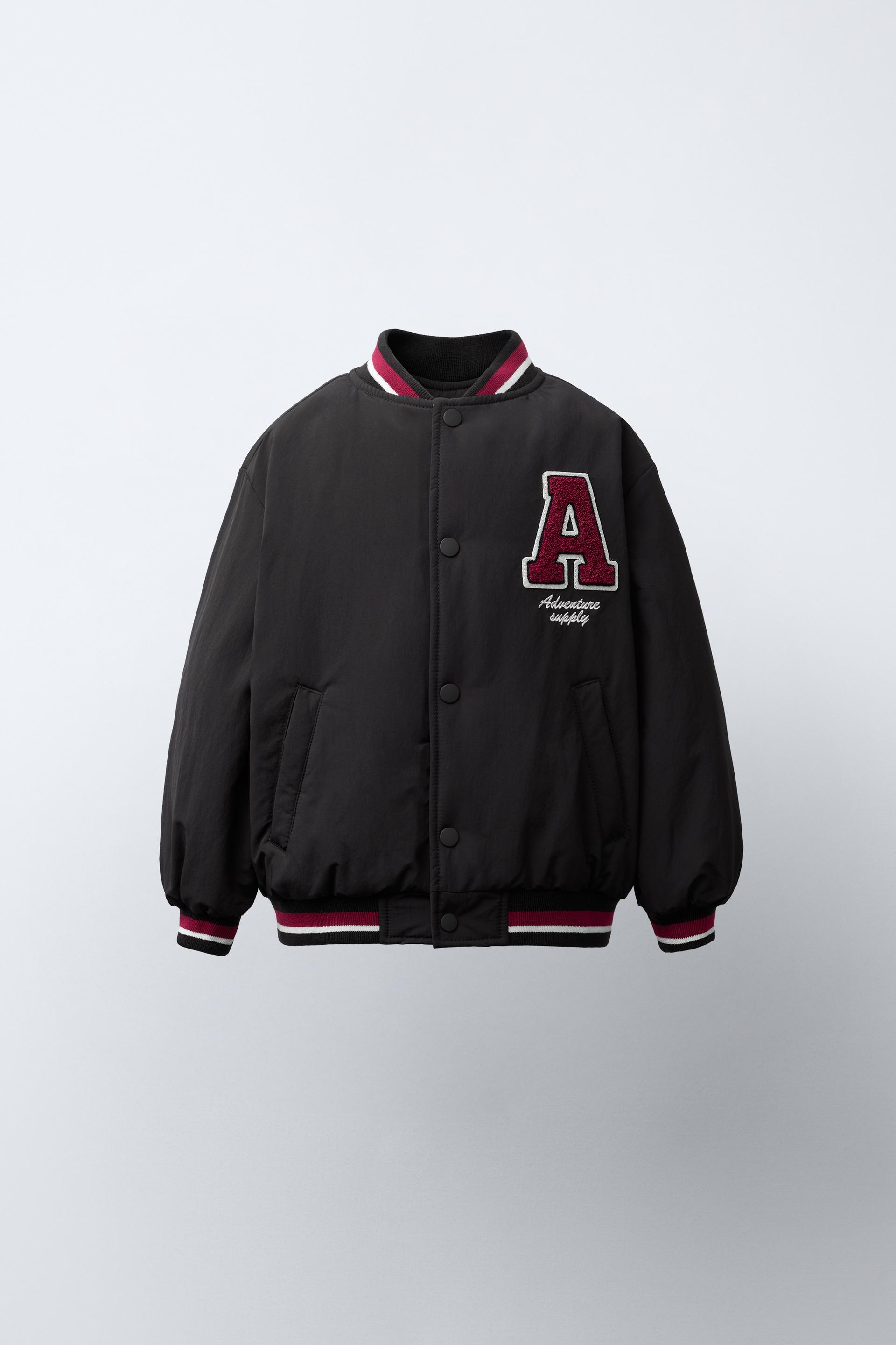 Patch Faux Shearling Lined Bomber Jacket