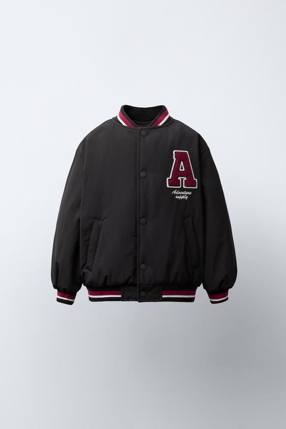 BOMBER FORRO BORREGUILLO PARCHE - Antracita oscuro de Zara - Imagen 0