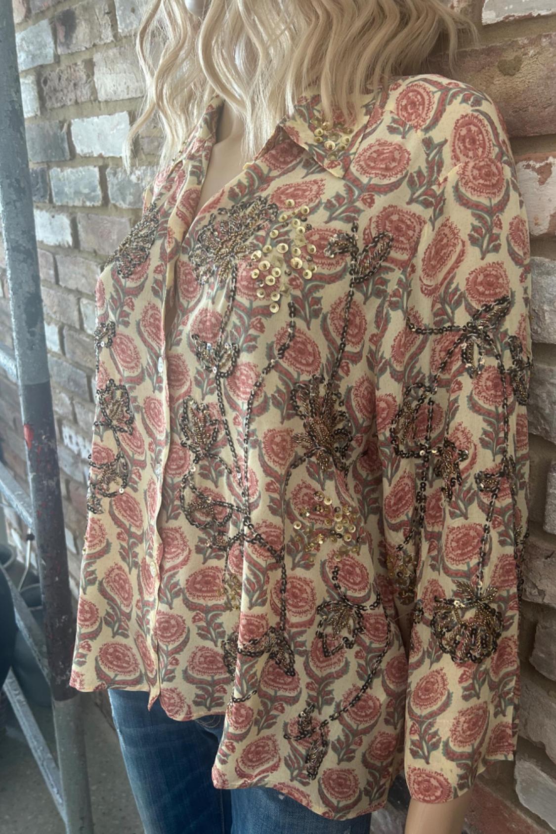 BLOUSE WITH SEQUINNED EMBROIDERY - Image 3