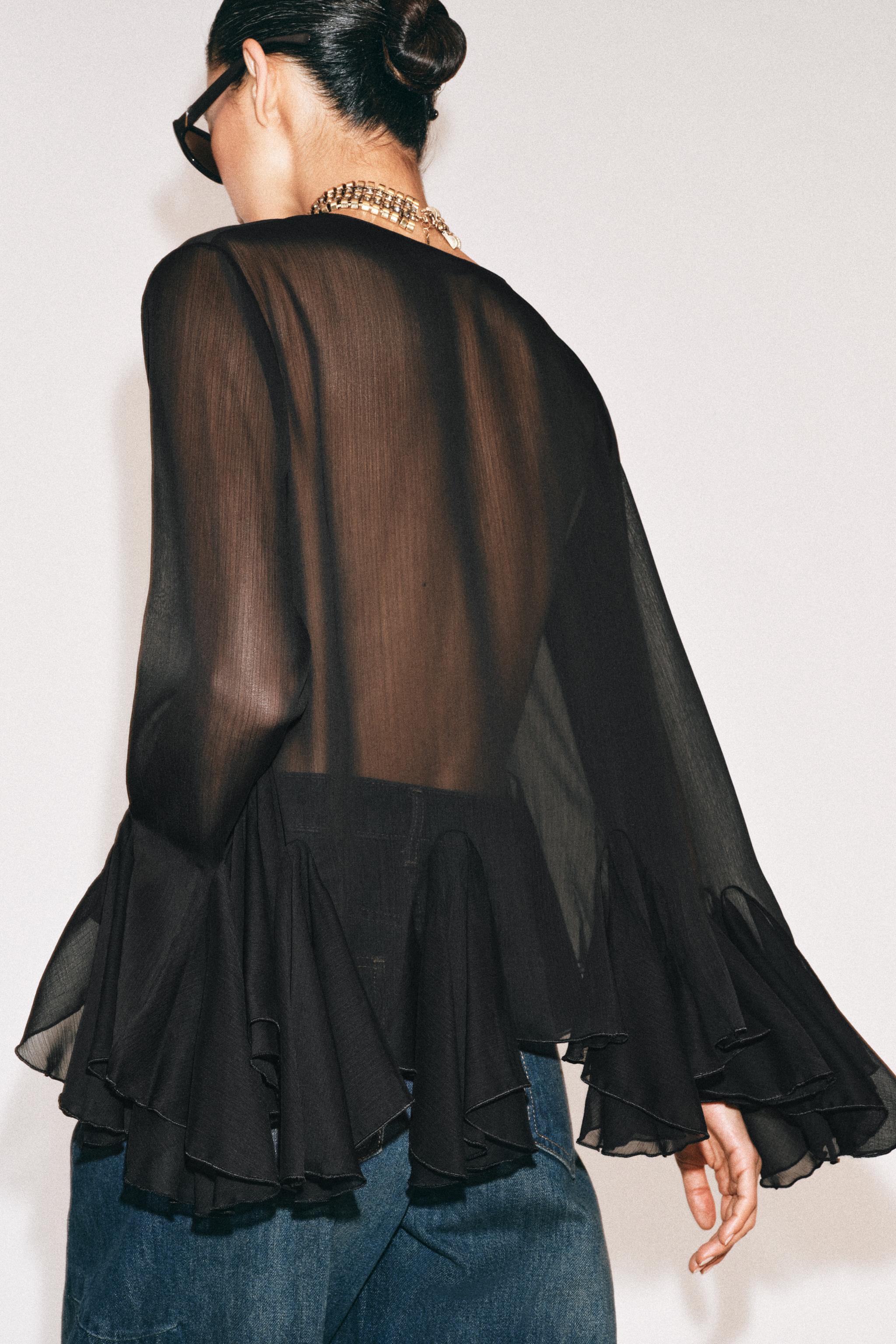 ZW COLLECTION FLOWY RUFFLE SHIRT