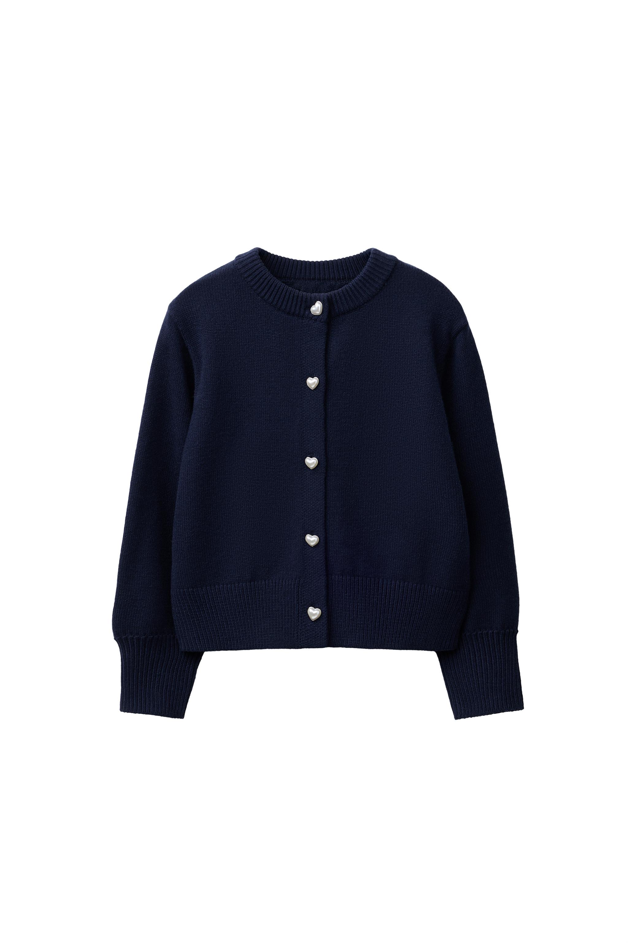 zara ボタン留めカーディガン S ZARA - ZARA リボンボタン 襟付き カーディガンの通販 by みっち's