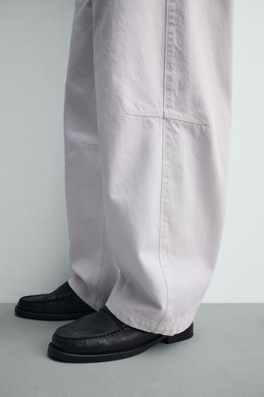 PANTALÓN BARREL FIT - Blanco de Zara