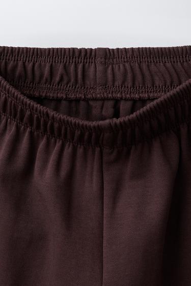 WIDE-LEG INTERLOCK TROUSERS - Brown by Zara