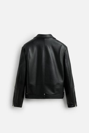 VESTE DE MOTARD MATIÈRE SYNTHÉTIQUE - Noir de Zara - Image 7