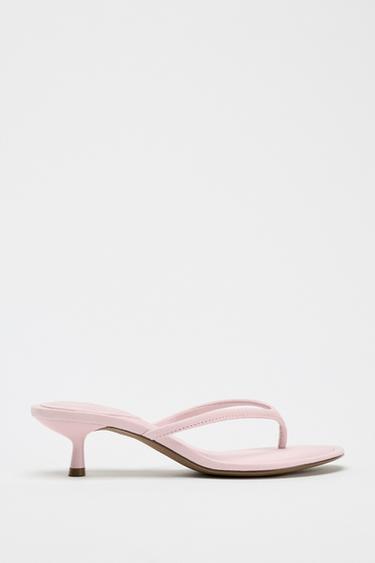 Zara KITTEN SOFT EFFECT SANDAL - Pink