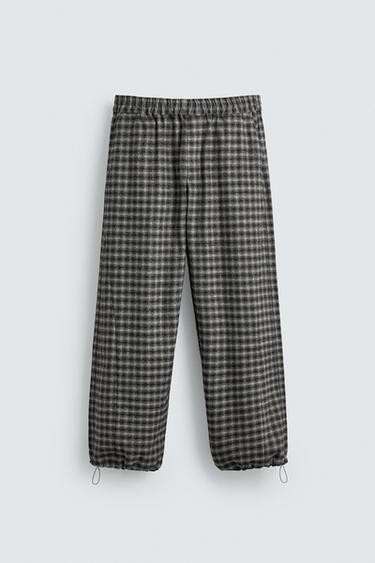 RELAXED FIT TEXTURED TROUSERS - charcoal grey by Zara